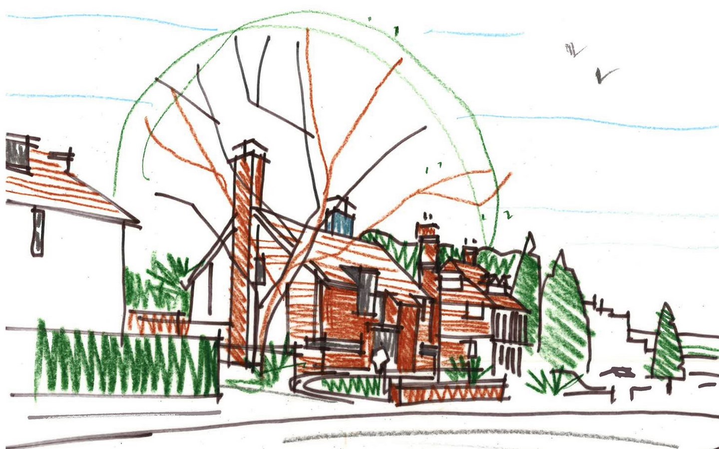 Private House, Sevenoaks sketch_©www.adp-architecture.com