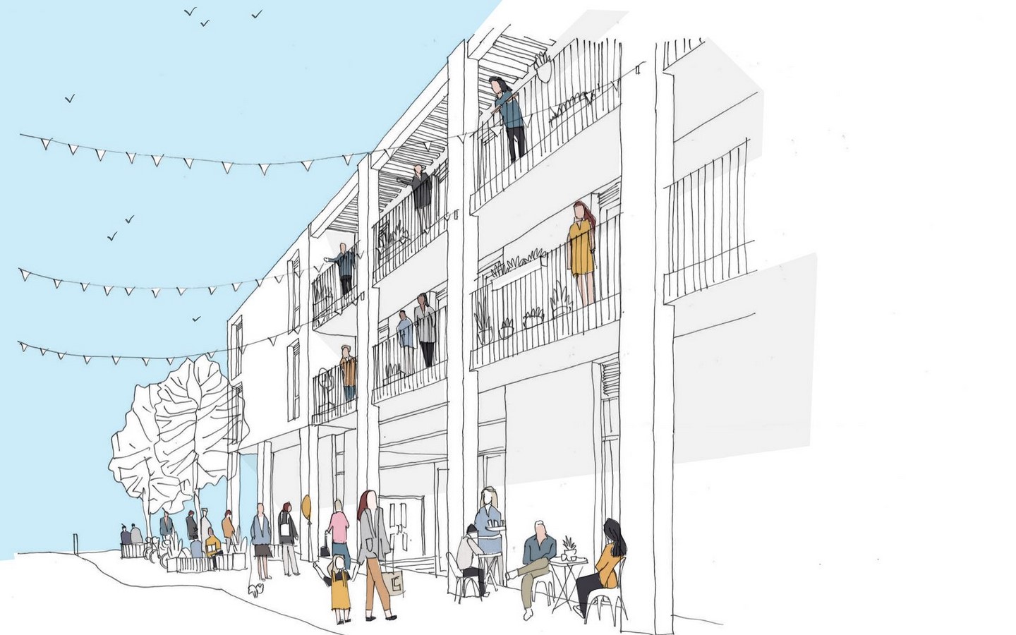 Elmsbrook Local Centre sketch_©www.adp-architecture.com