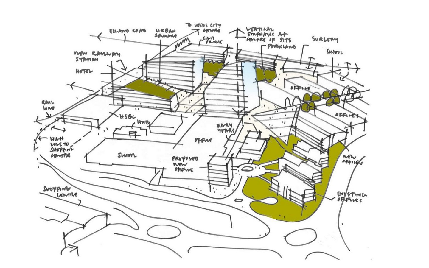 White Rose Office Park Masterplan sketch