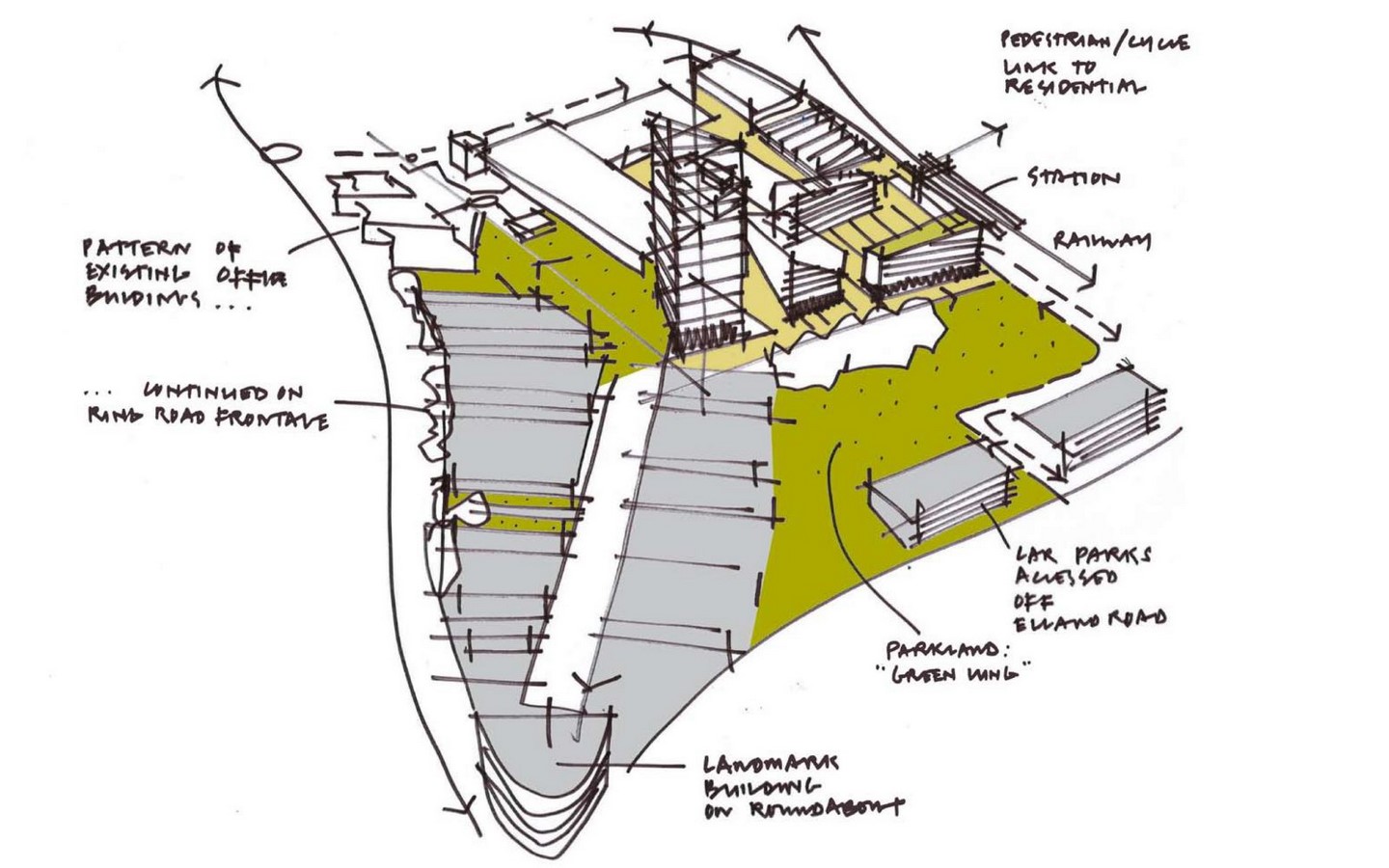 White Rose Office Park Masterplan sketch