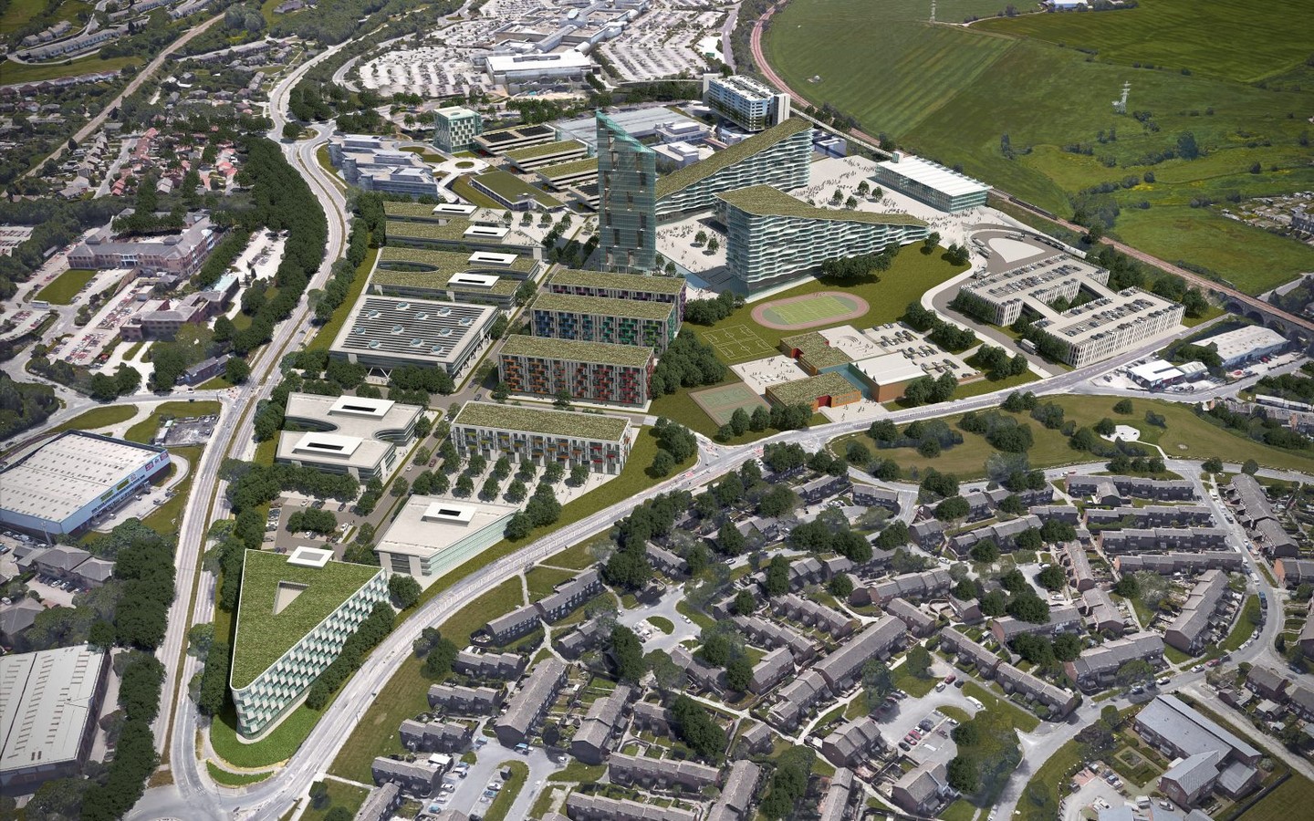 White Rose Office Park Masterplan render_©www.adp-architecture.com