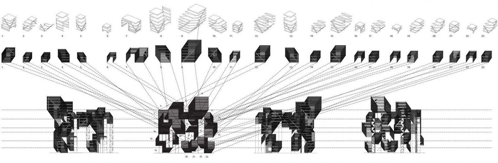 Costa Rica Congress Hall by CAZA: The Hypercube structure - Sheet