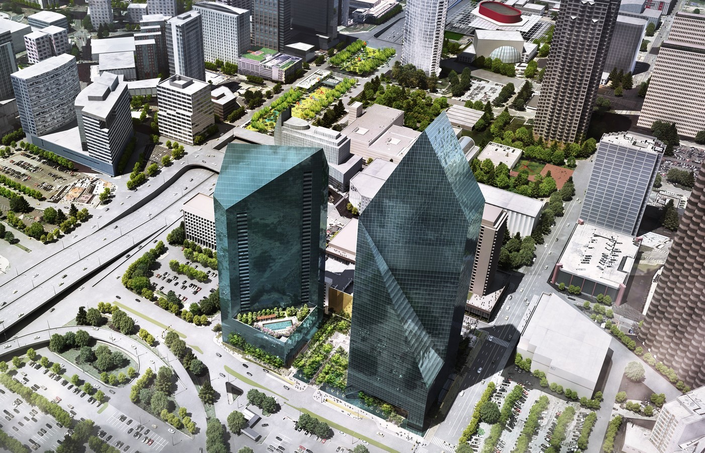 Fountain Place Tower, Designed by: Pei Cobb Freed & Partners, Henry N. Cobb, Harry Weese Associates, and WZMH Architects - Sheet2