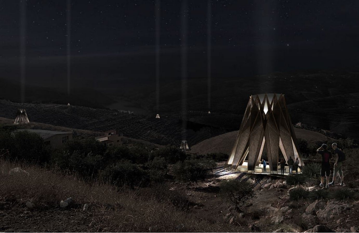 Nomad pavilion by Dina Haddadin and Rasem Kamal: Shelter and Water collection unit in Jordanian desert - Sheet1
