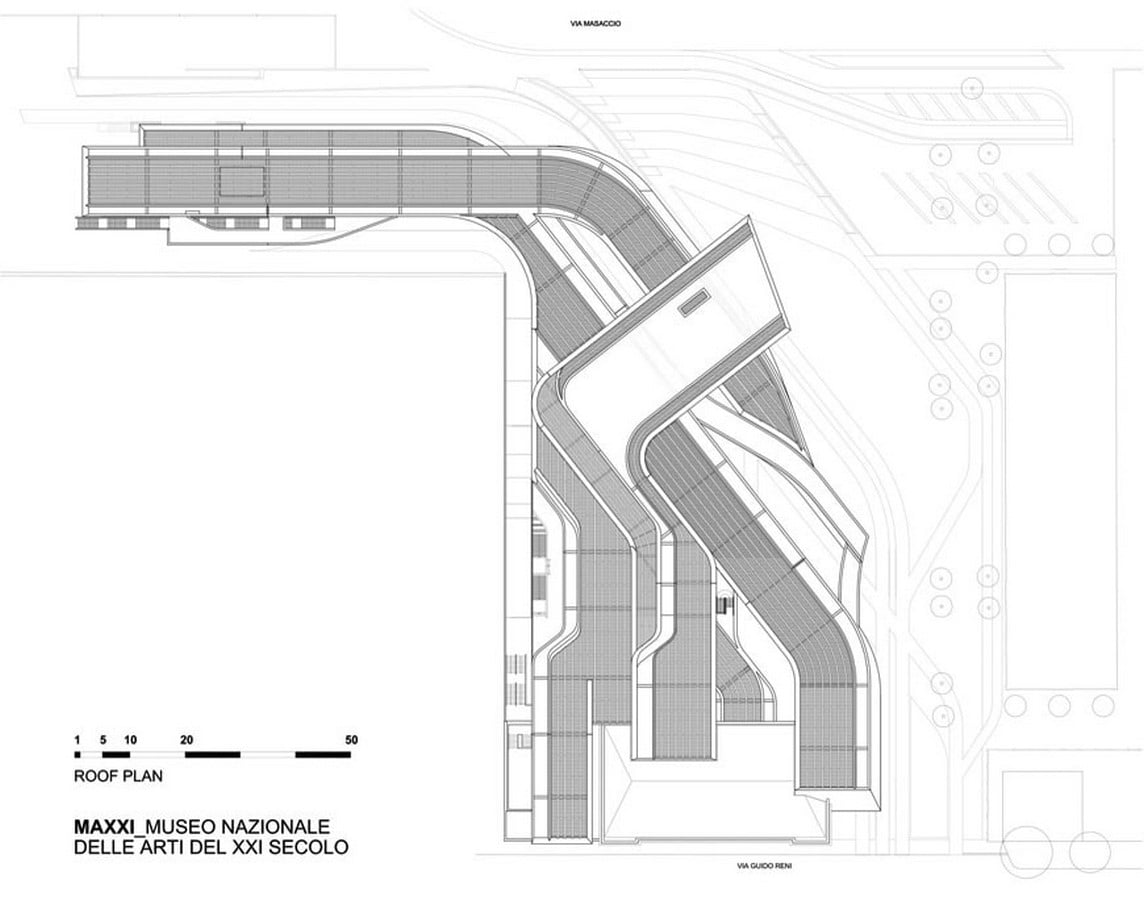 MAXXI - National Museum of 21st Century Art by Zaha Hadid: Continuity of spaces - Sheet3