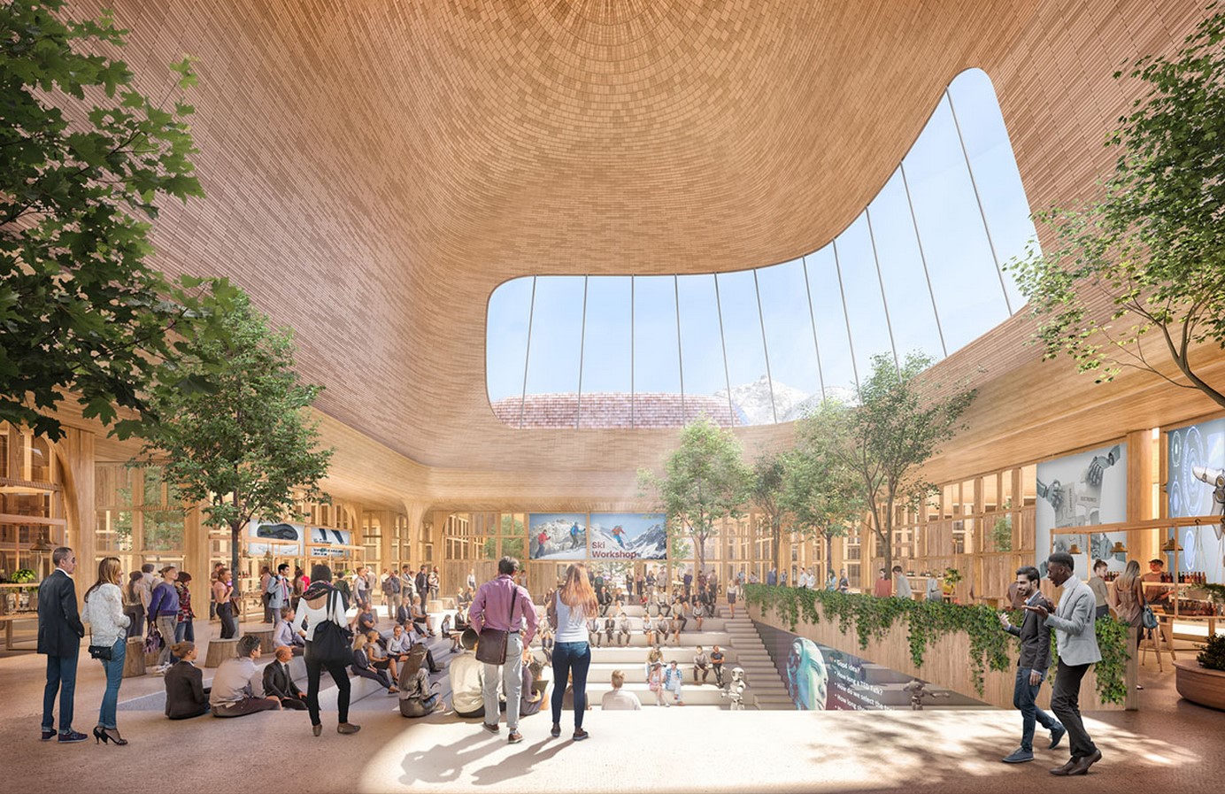 Nature inspired innovation centre overlooking the Alps unveiled by Foster+Partners - Sheet6