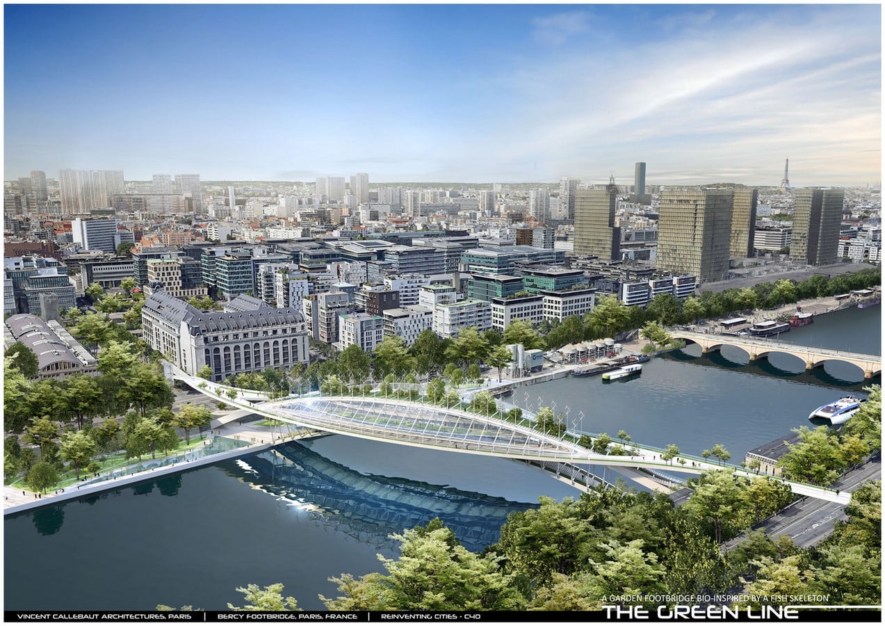 Design For Garden Footbridge Bio-Inspired By Fish Skeleton revealed by Vincent Callebaut Architectures - Sheet1