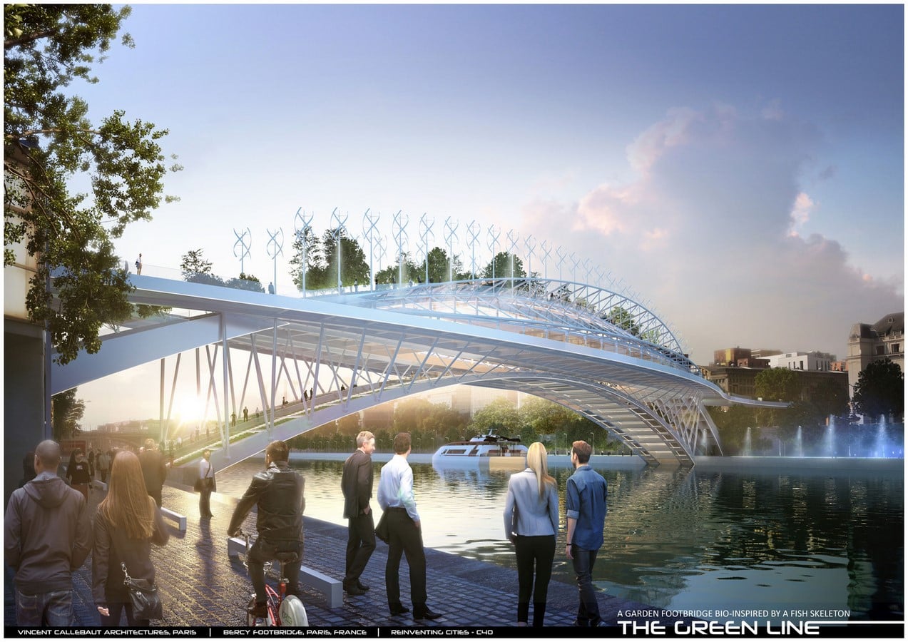 Design For Garden Footbridge Bio-Inspired By Fish Skeleton revealed by Vincent Callebaut Architectures - Sheet2