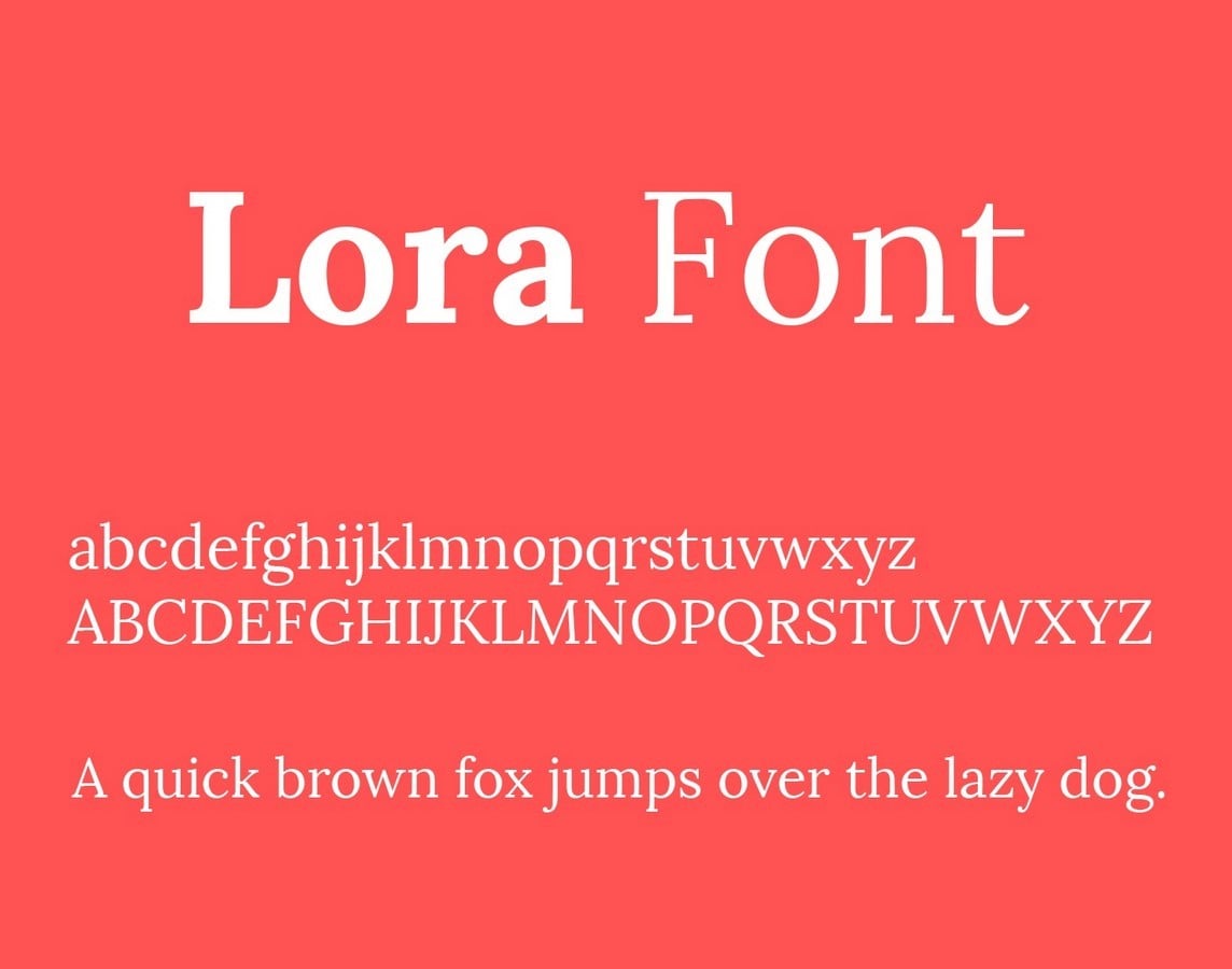 Fonts for Architects -Lora - Sheet1