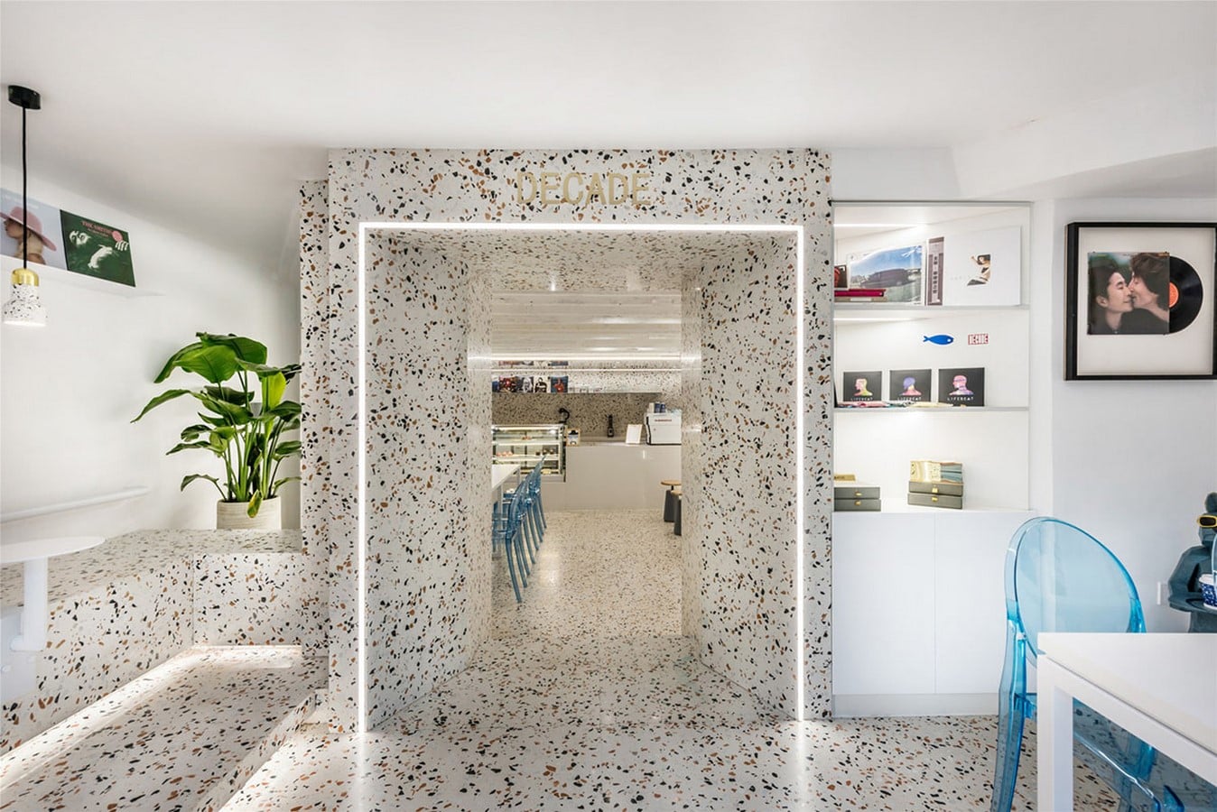 This Tiny Cafe is Dotted With White And Orange Interwoven Terrazzo Details In Tianjin is designed by TOUCH Design - Sheet4