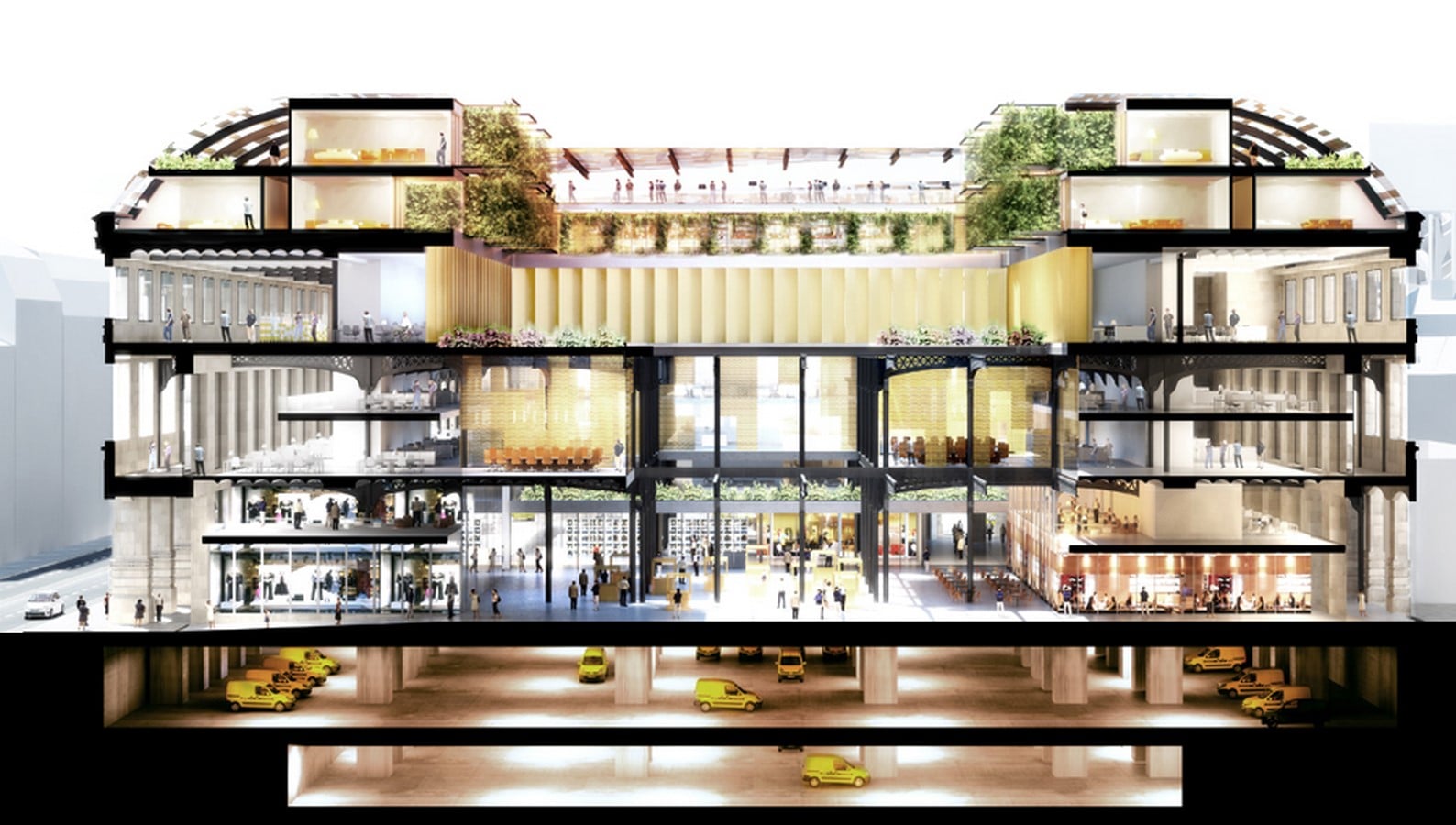 Paris' Industrial Post Office Building converted into A Mixed-Use Block by Dominique Perrault Architecture