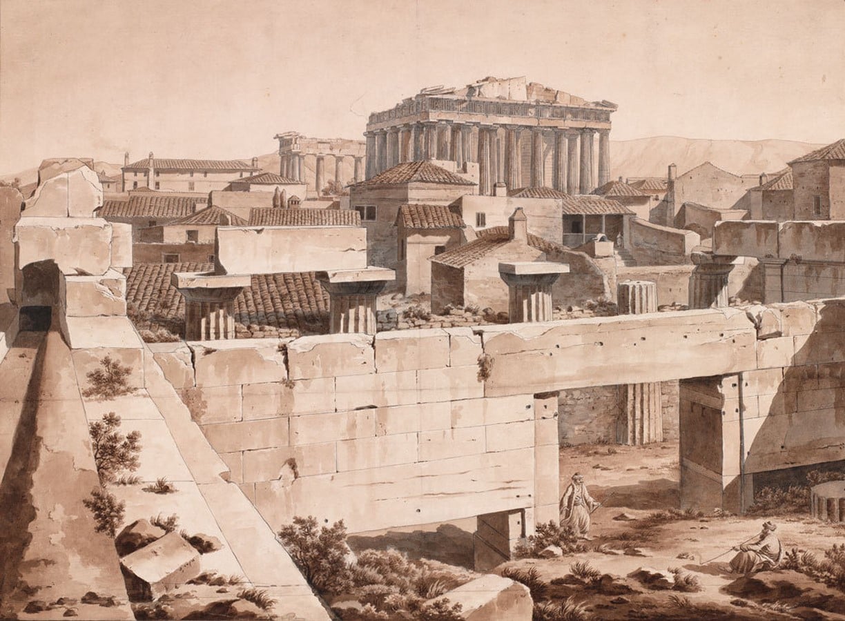 View of the Parthenon from the Propylaea, Athens, 1805_© Simone Pomardi