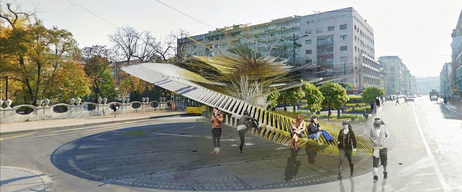 Piezoelectric gardens by Margot Krasojevic- lighting system powered by piezoelectricity harnessed from human activity like walking and running_©inhabitat