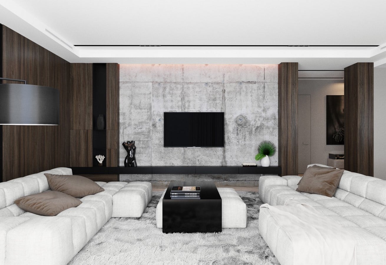 50 Living rooms enhanced by concrete - Sheet13