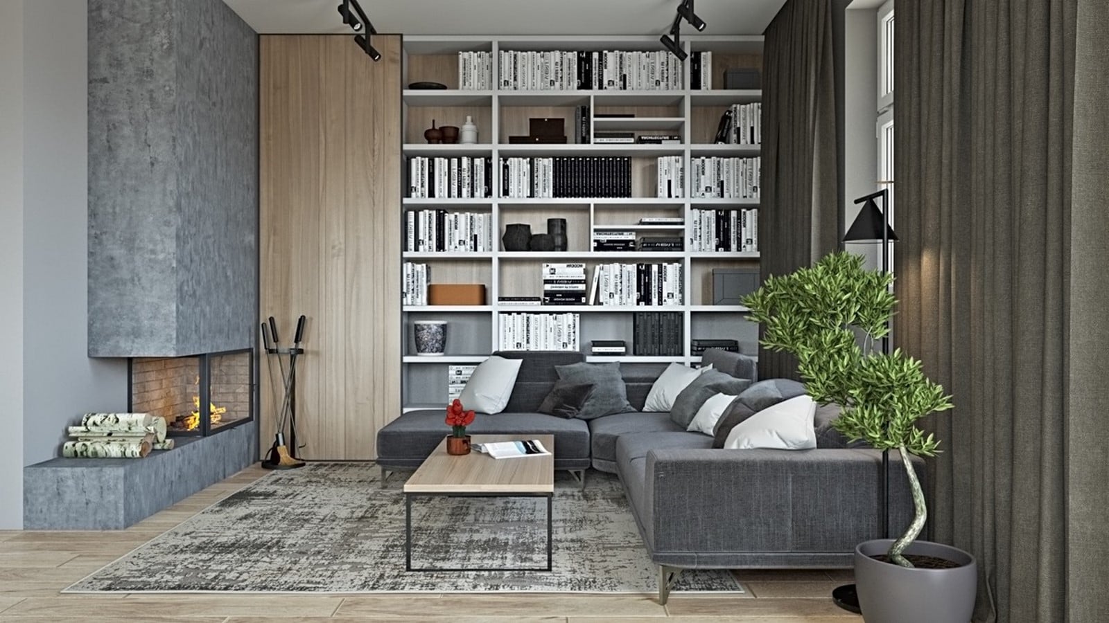 50 Living rooms enhanced by concrete - Sheet14
