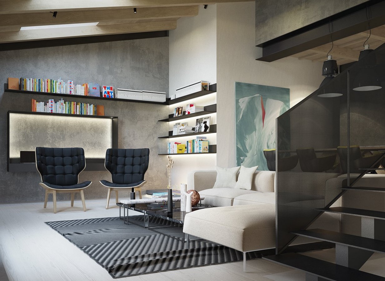 50 Living rooms enhanced by concrete - Sheet19