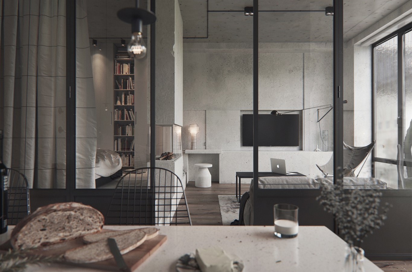 50 Living rooms enhanced by concrete - Sheet20