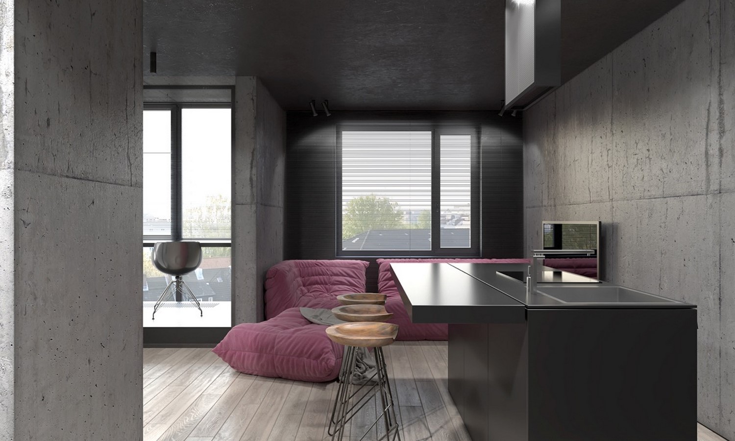 50 Living rooms enhanced by concrete - Sheet21