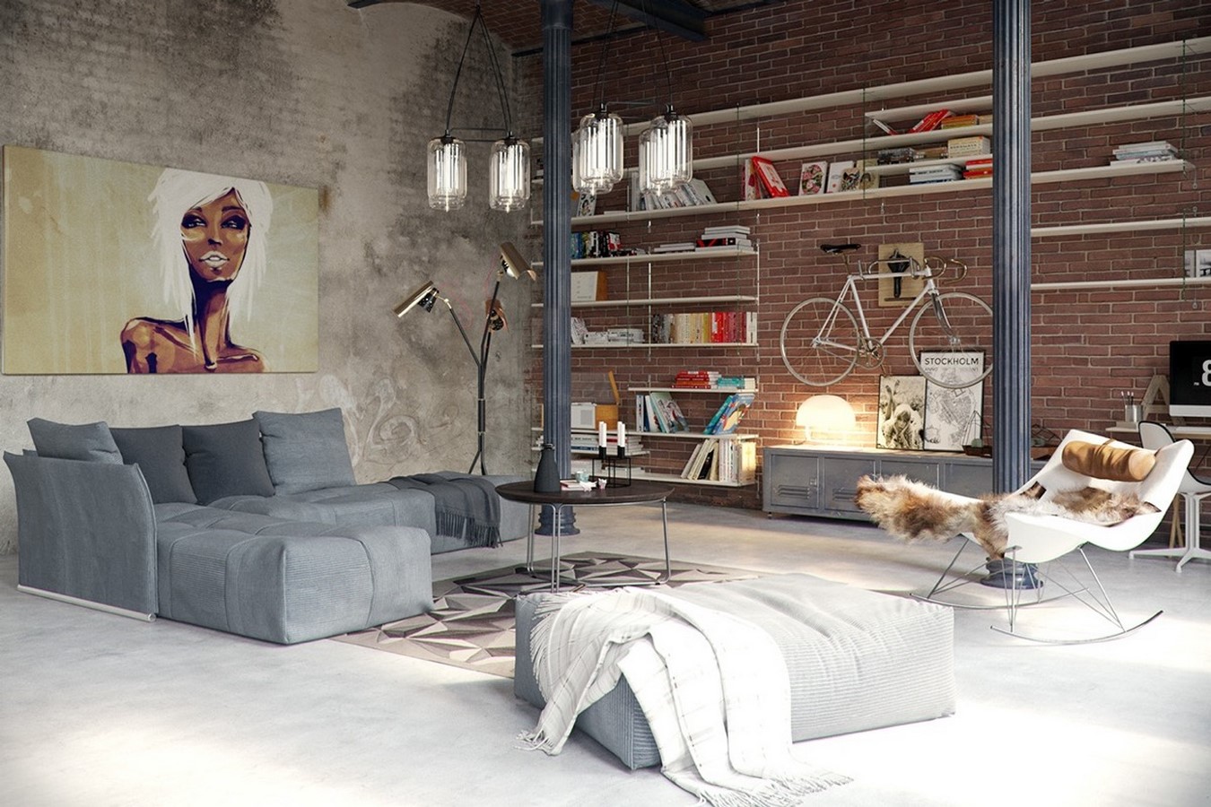 50 Living rooms enhanced by concrete - Sheet23