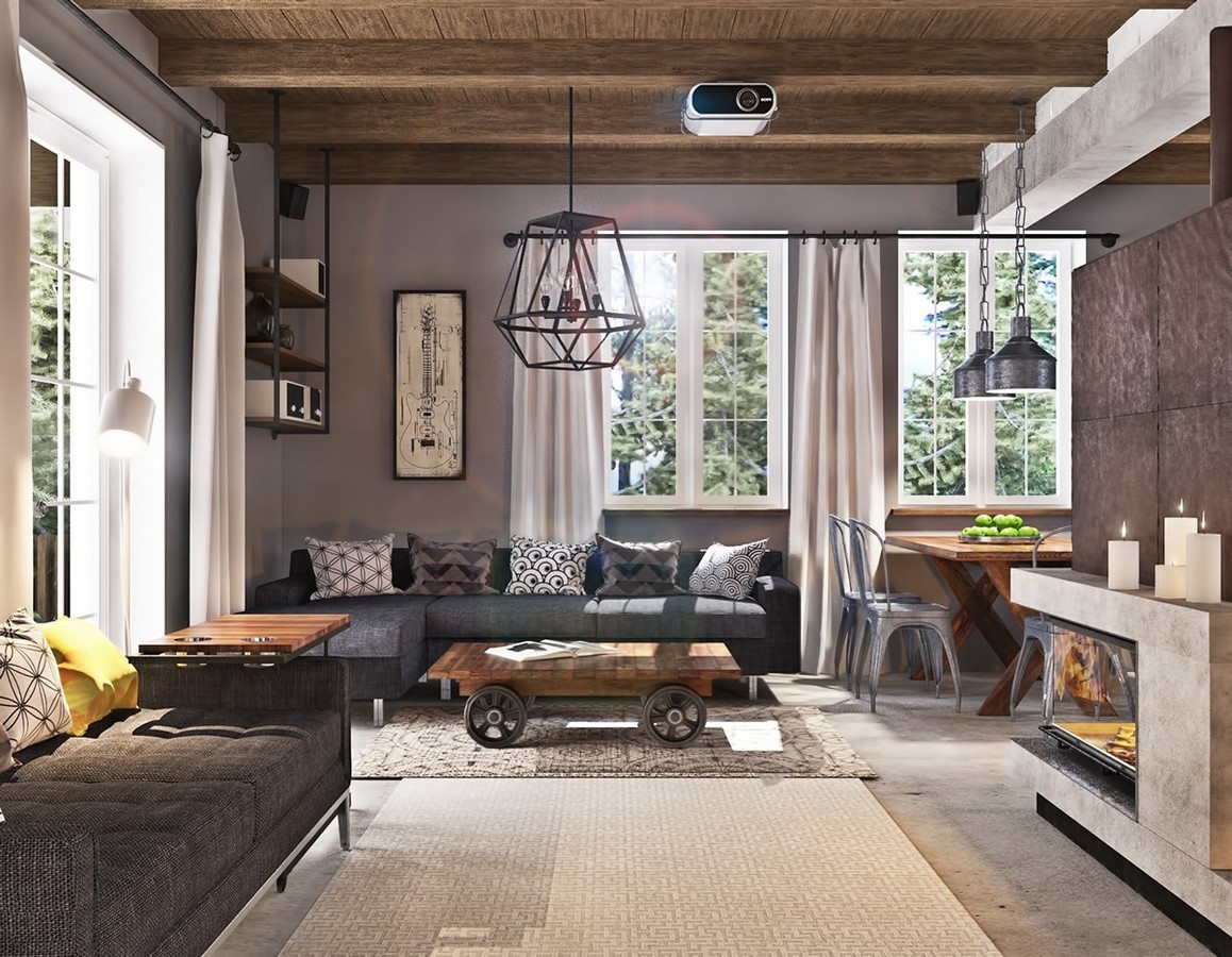 50 Living rooms enhanced by concrete - Sheet24