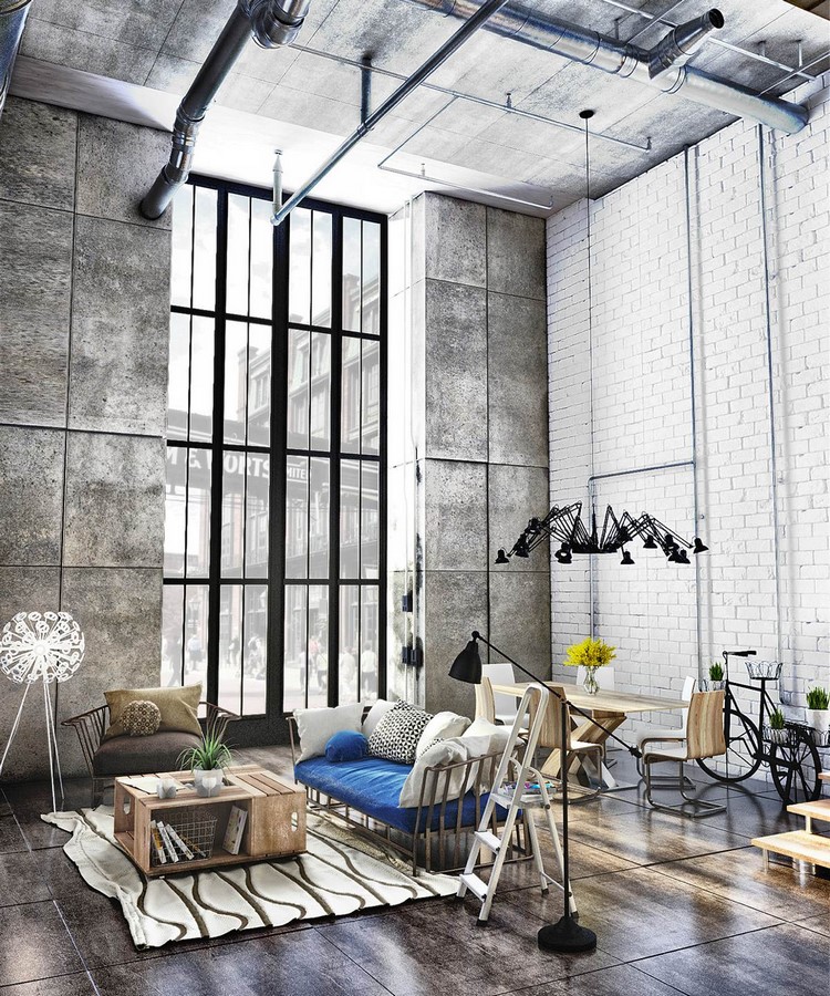50 Living rooms enhanced by concrete - Sheet25