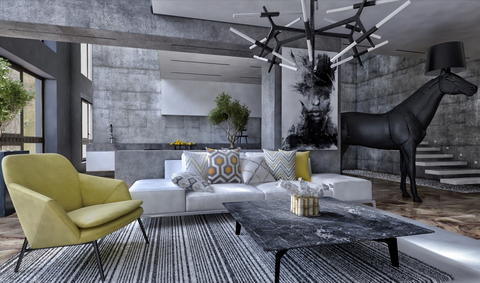 50 Living rooms enhanced by concrete - Sheet8