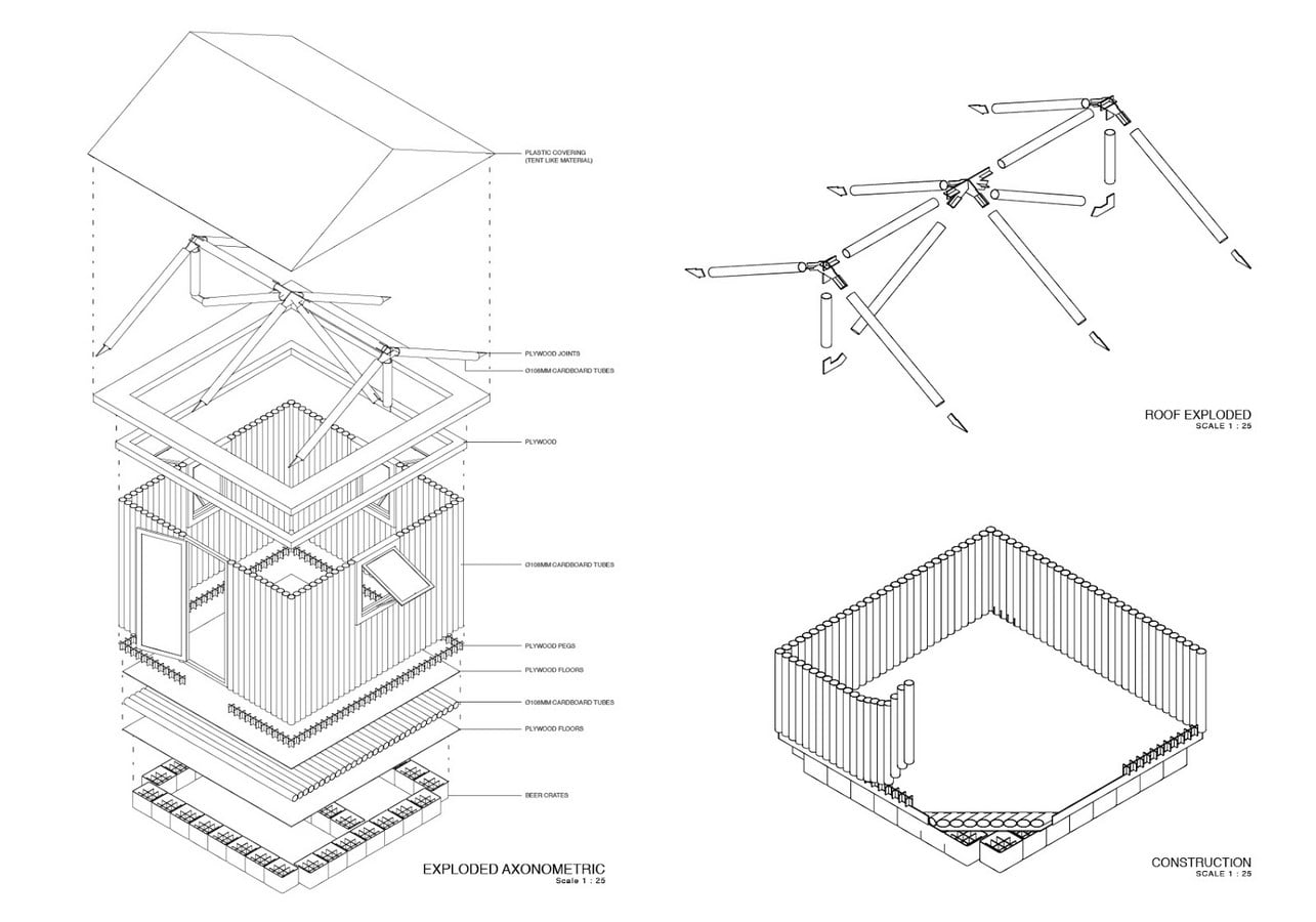 Paper Log Houses by Shigeru Ban: Recyclable Materials and Architecture Sheet4