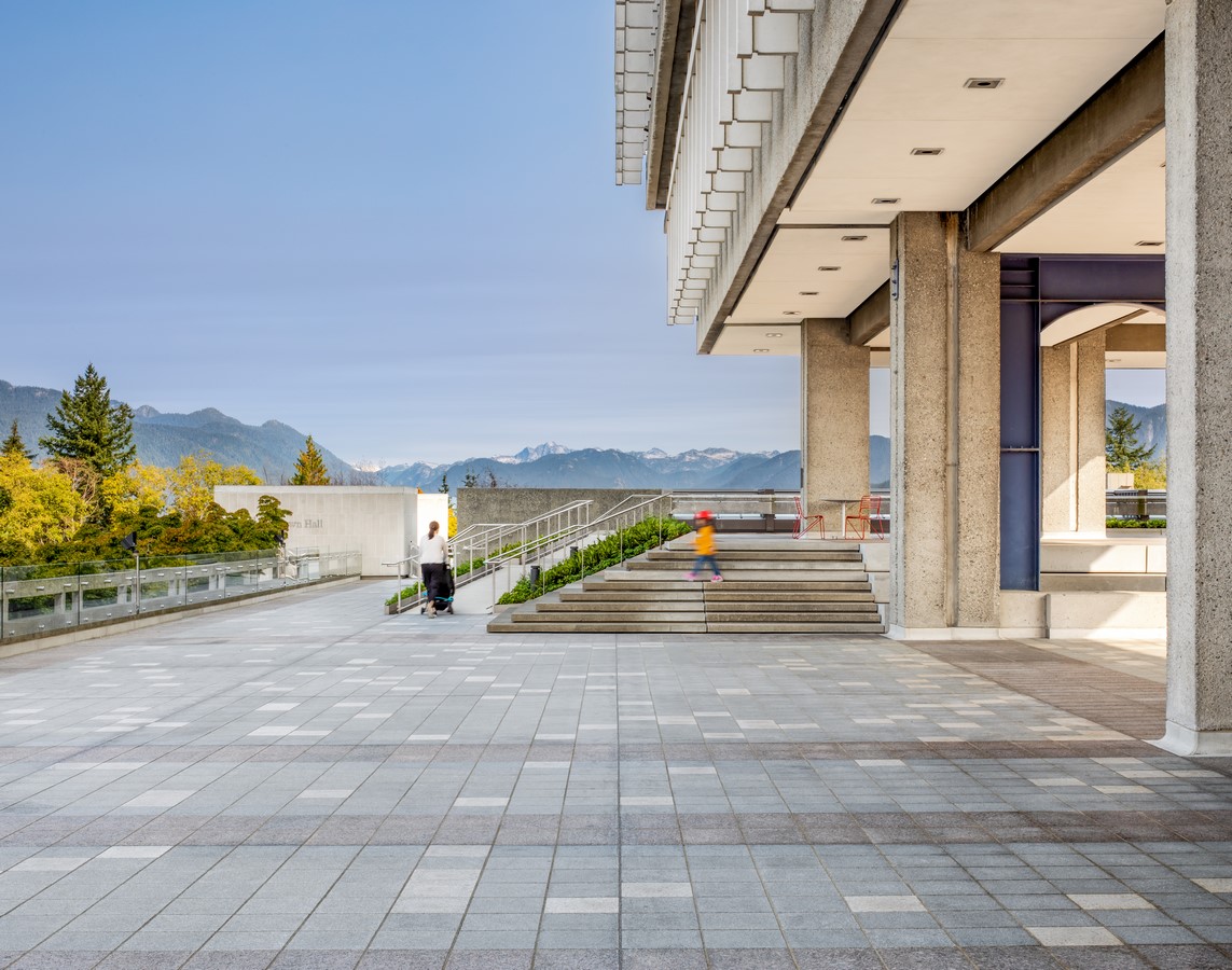 Built in 1965, the Erickson / Massey Simon Fraser University Campus is among the most significant pieces of Canadian architecture. The Plaza serves a double function: as an open-air public space and as a roof sheltering education spaces beneath.: Sheet 6