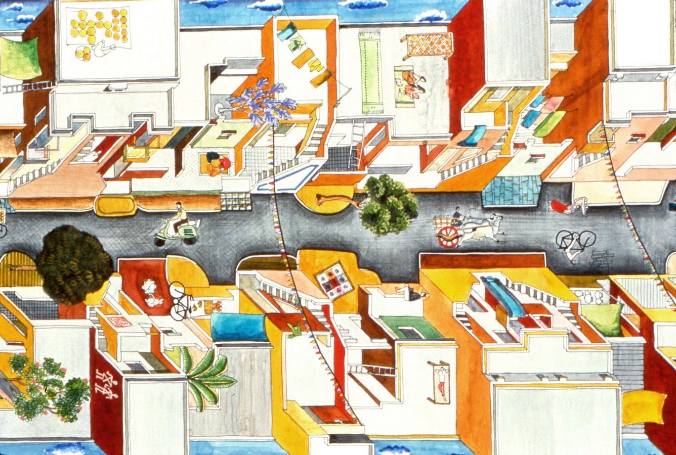 Aranya Low-cost Housing by B.V Doshi Low-cost urban housing - Sheet1