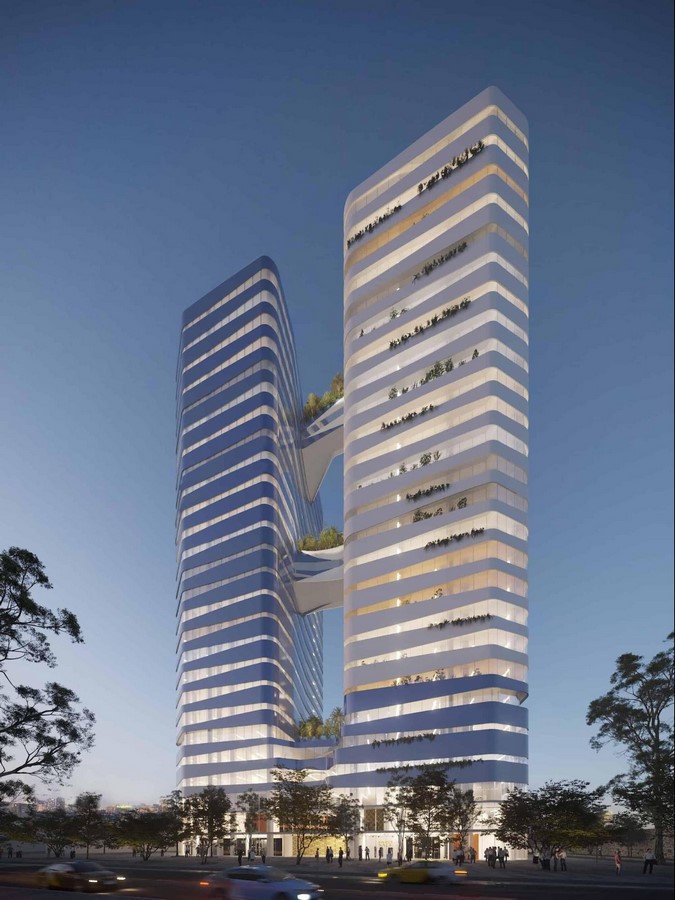View of the Chua Lang Street Towers. 