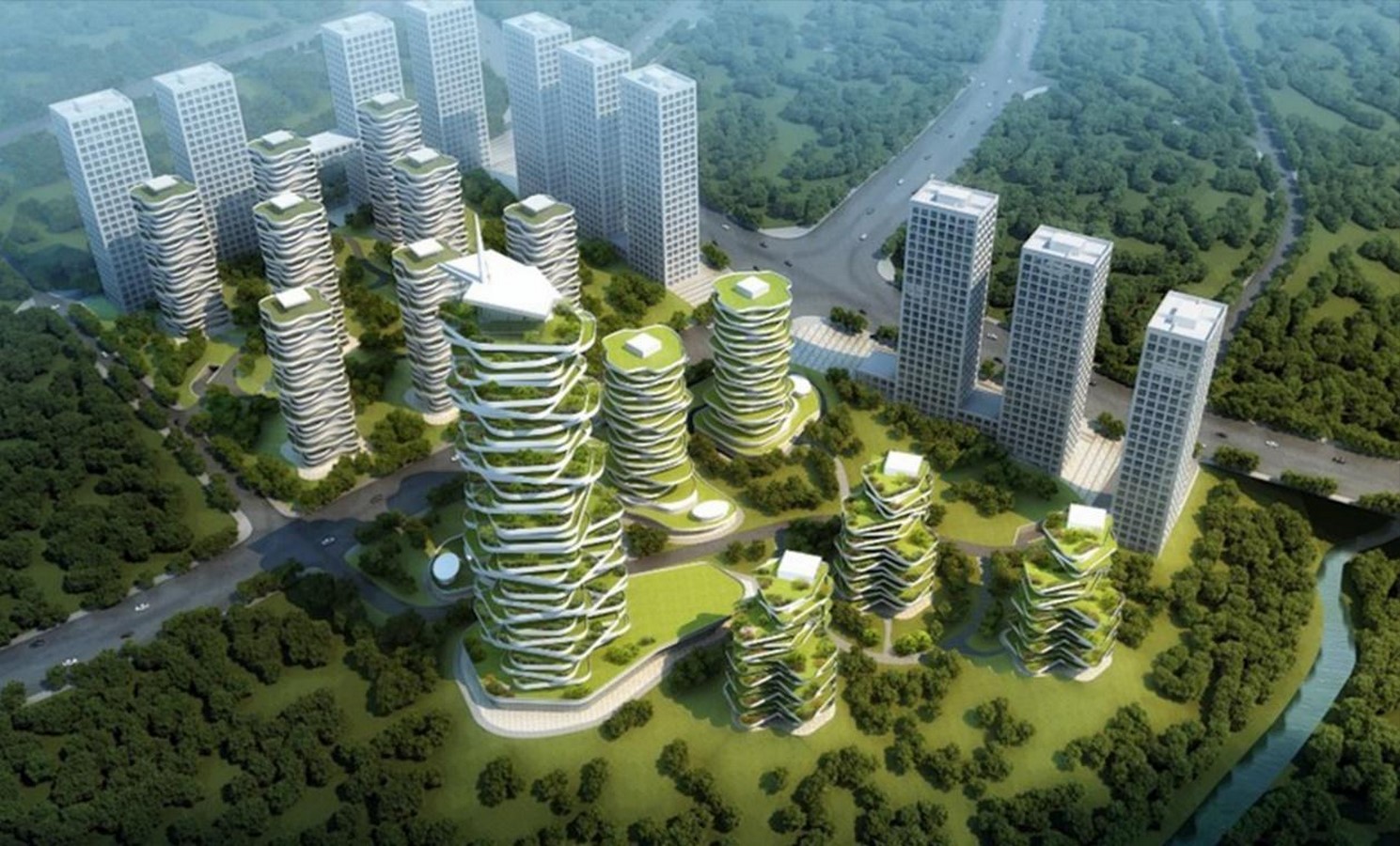 View of Eco-Oxygen Tower Project. 