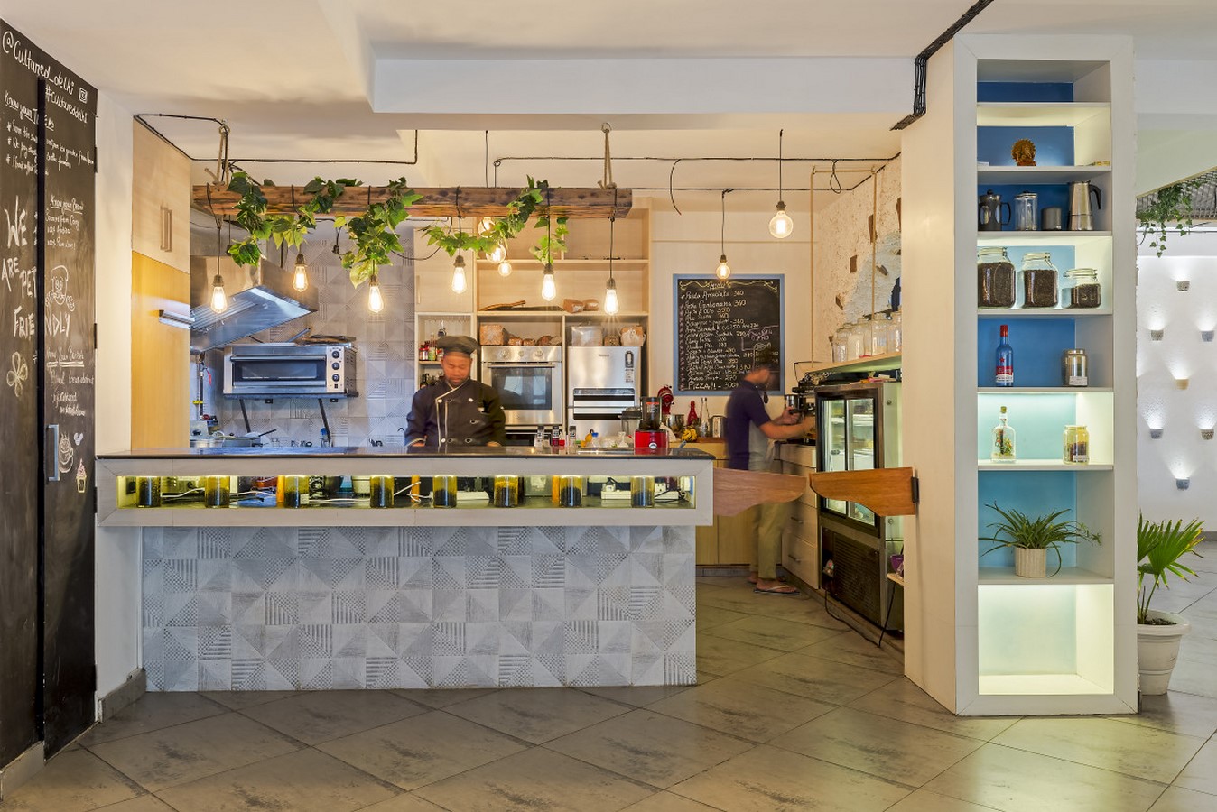 food preparation counter of cultured cafe_andstudio.in
