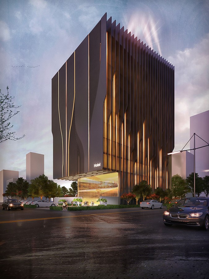 facade of boutique hotel with fins_andstudio.in