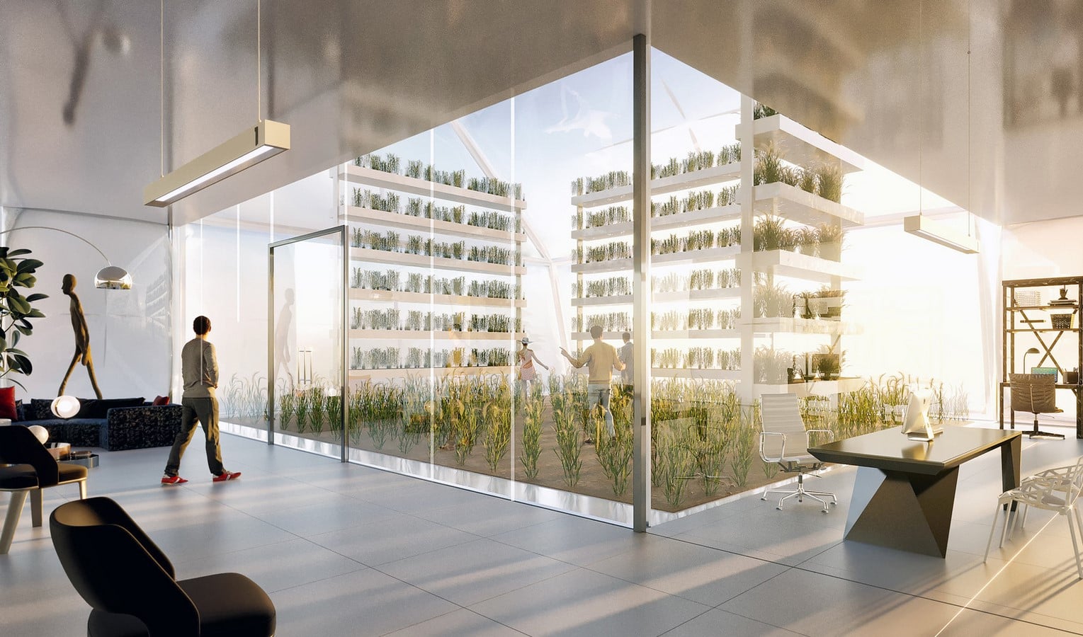 The rendered interior. Photo credits @Archdaily | Boeri Studio