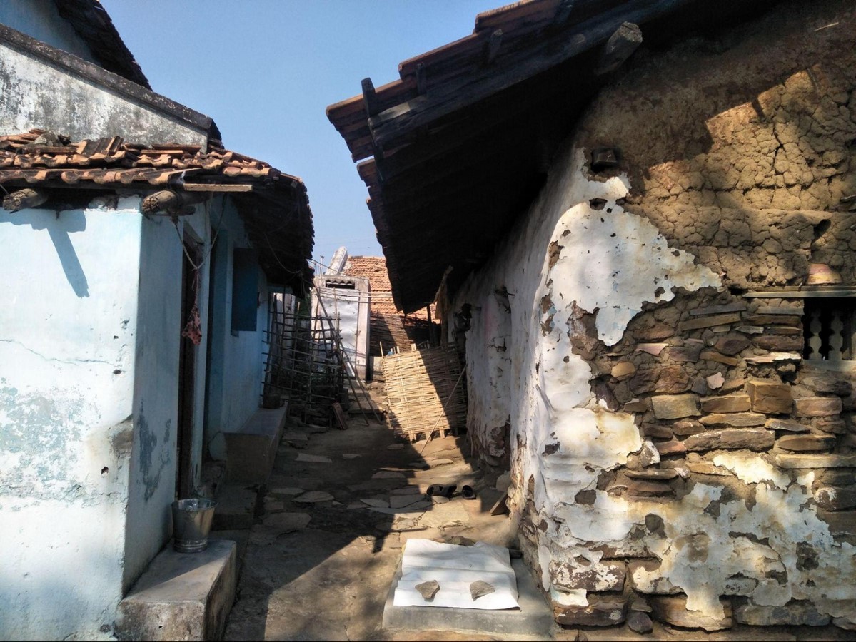 Three structures built around a central space at Junona, Maharashtra_©Author (Ar. Pranjali Gandhare)