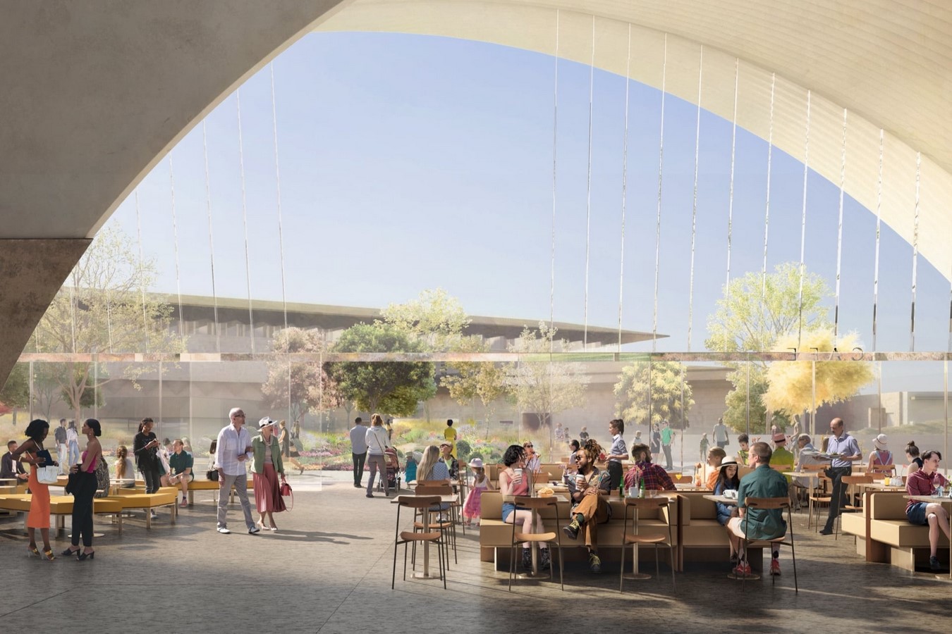 Daytime render of café in concept design for NGV Contemporary_© Secchi Smith