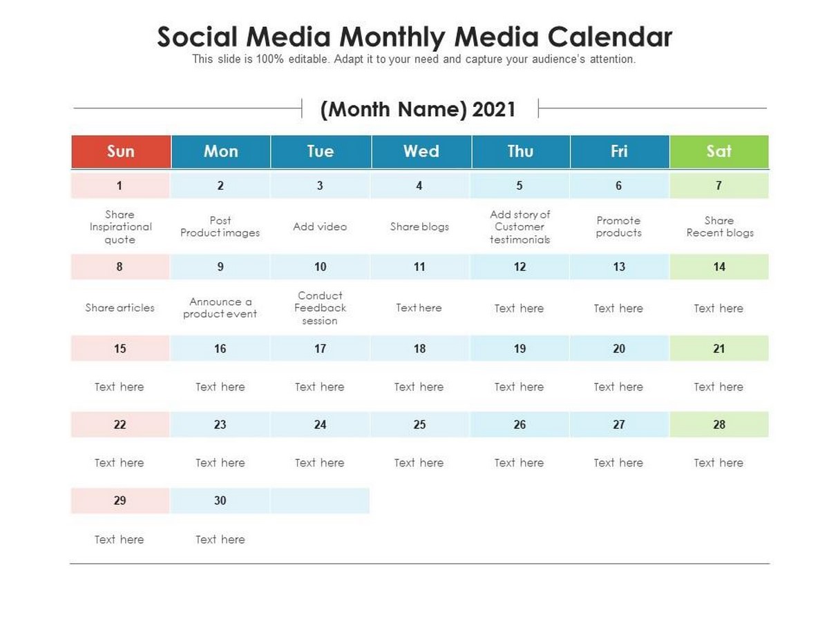 Tips to make a social media calendar - Sheet1