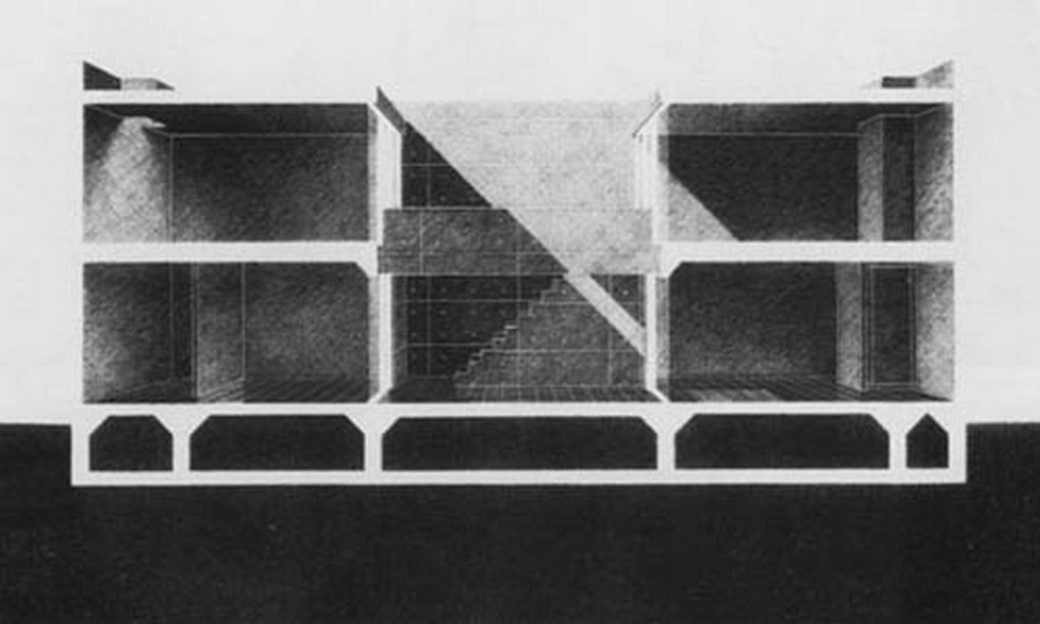 Section through Azuma House_©Joanna Zhang