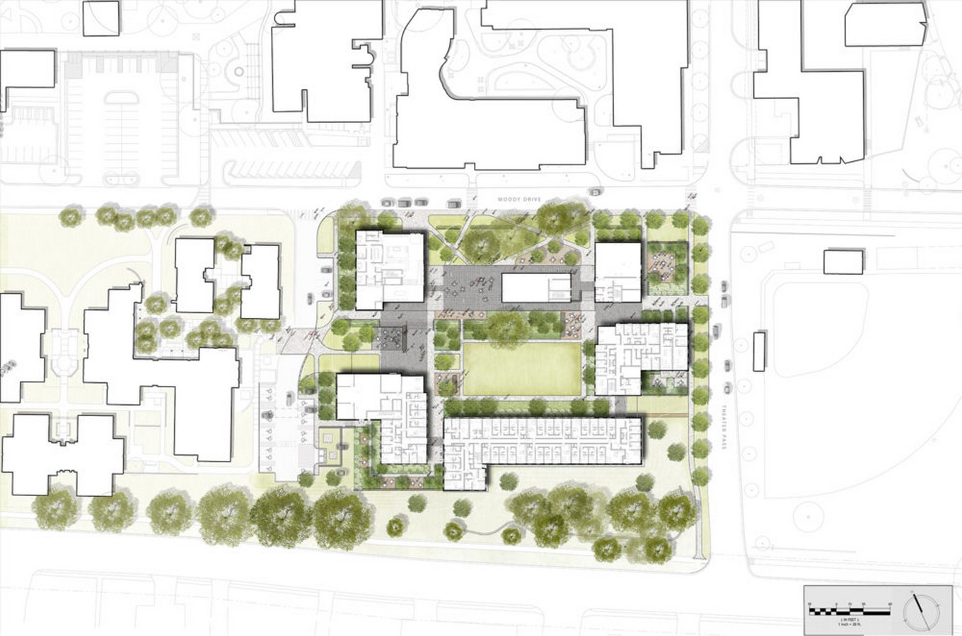 St Edward's University New Residence and Dining by Alejandro Aravena: The Organised building - Sheet1