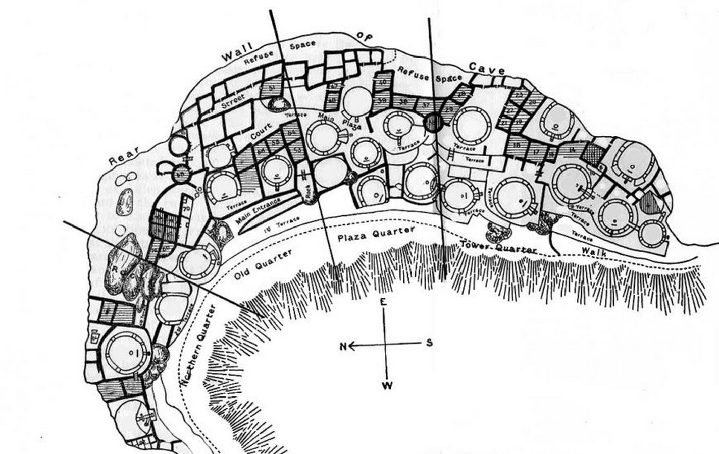 Circular Kivas, Plan of Cliff Palace_© National Park