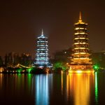 Sun and Moon Pagodas, China: Performing Center in a Vertical Rise - Sheet1