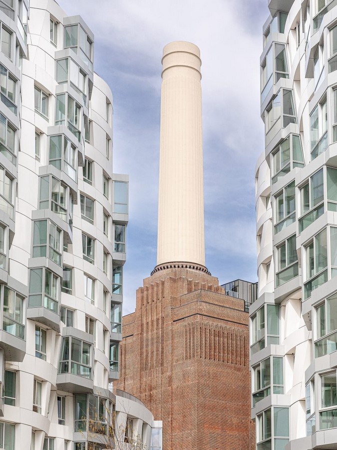 The Iconic Battersea Power Station framed by Frank Gehry’s First Housing Project in the UK - Sheet1