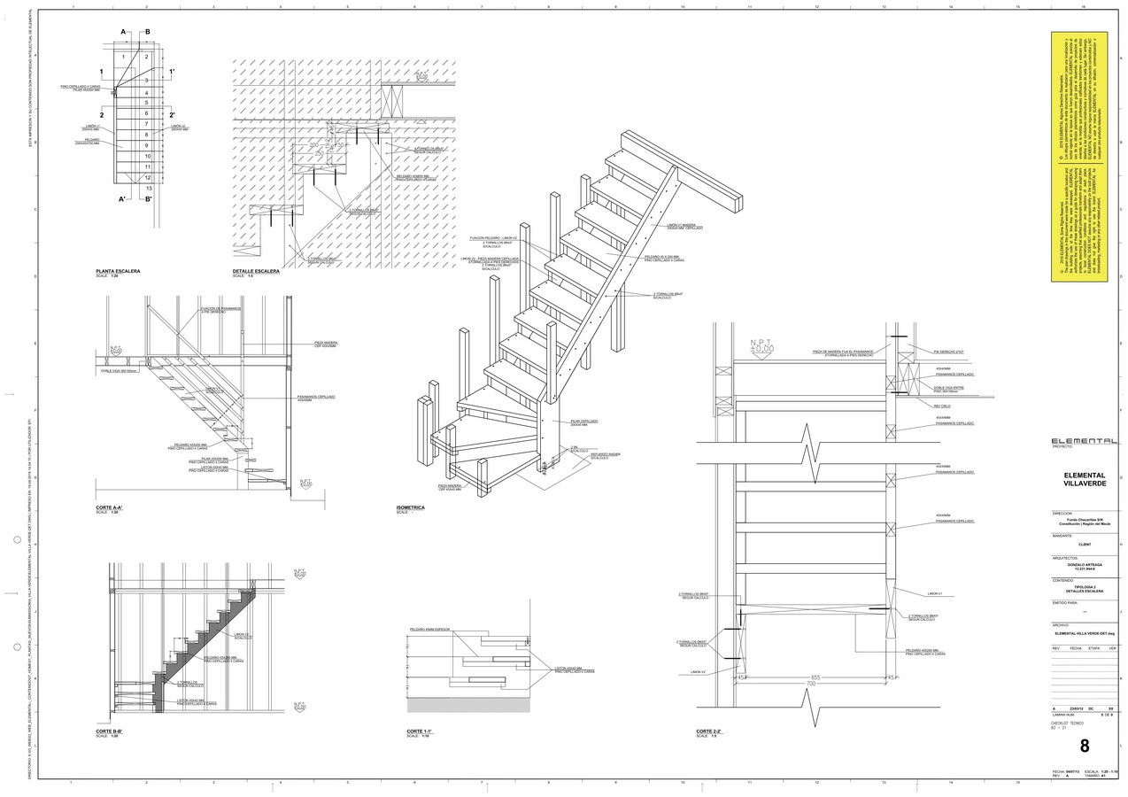 Drawings of staircase at Villa Verde_©Elemental
