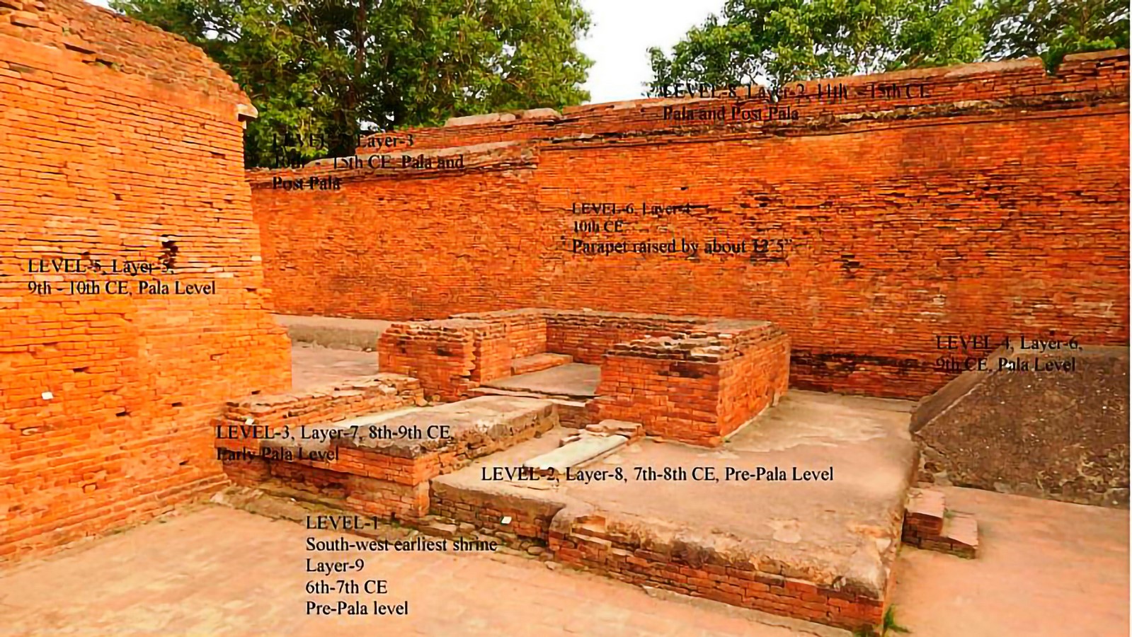 Concrete floor on portico at Nalanda University_©Archaeological Survey of India