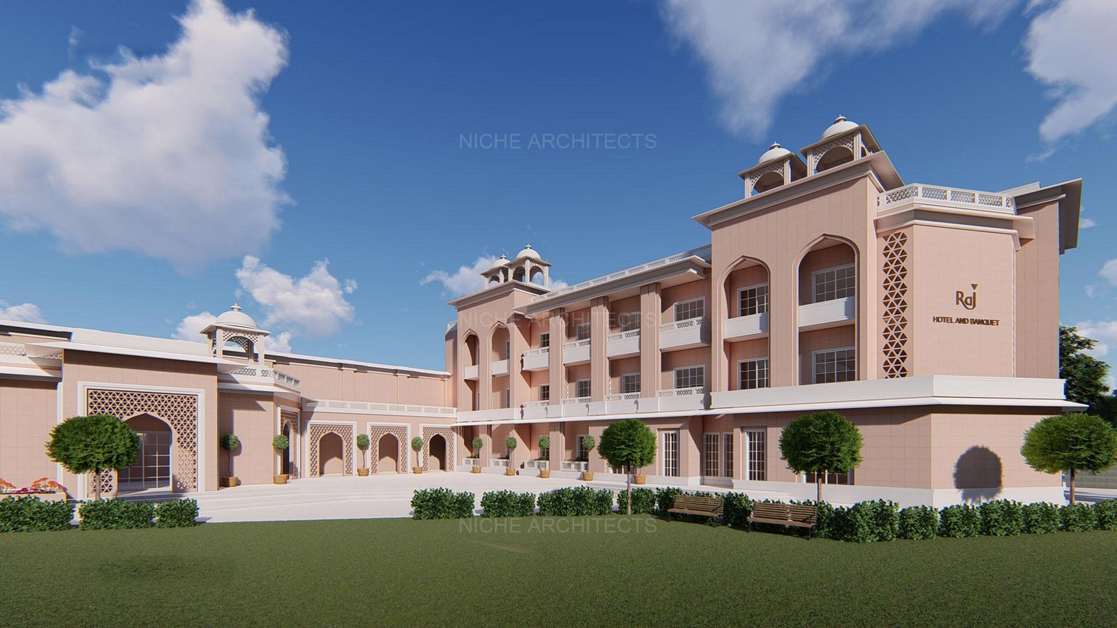 Raj Banquet Mirzapur_©http://www.nichearchitects.in/assets/images/projects/arch/a1.jpg