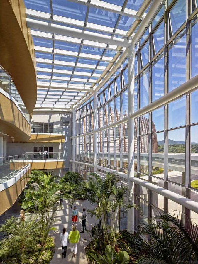 Three stories indoor garden- Main entrance_© https://mkpl.sg/bha-campus-jeju-island/