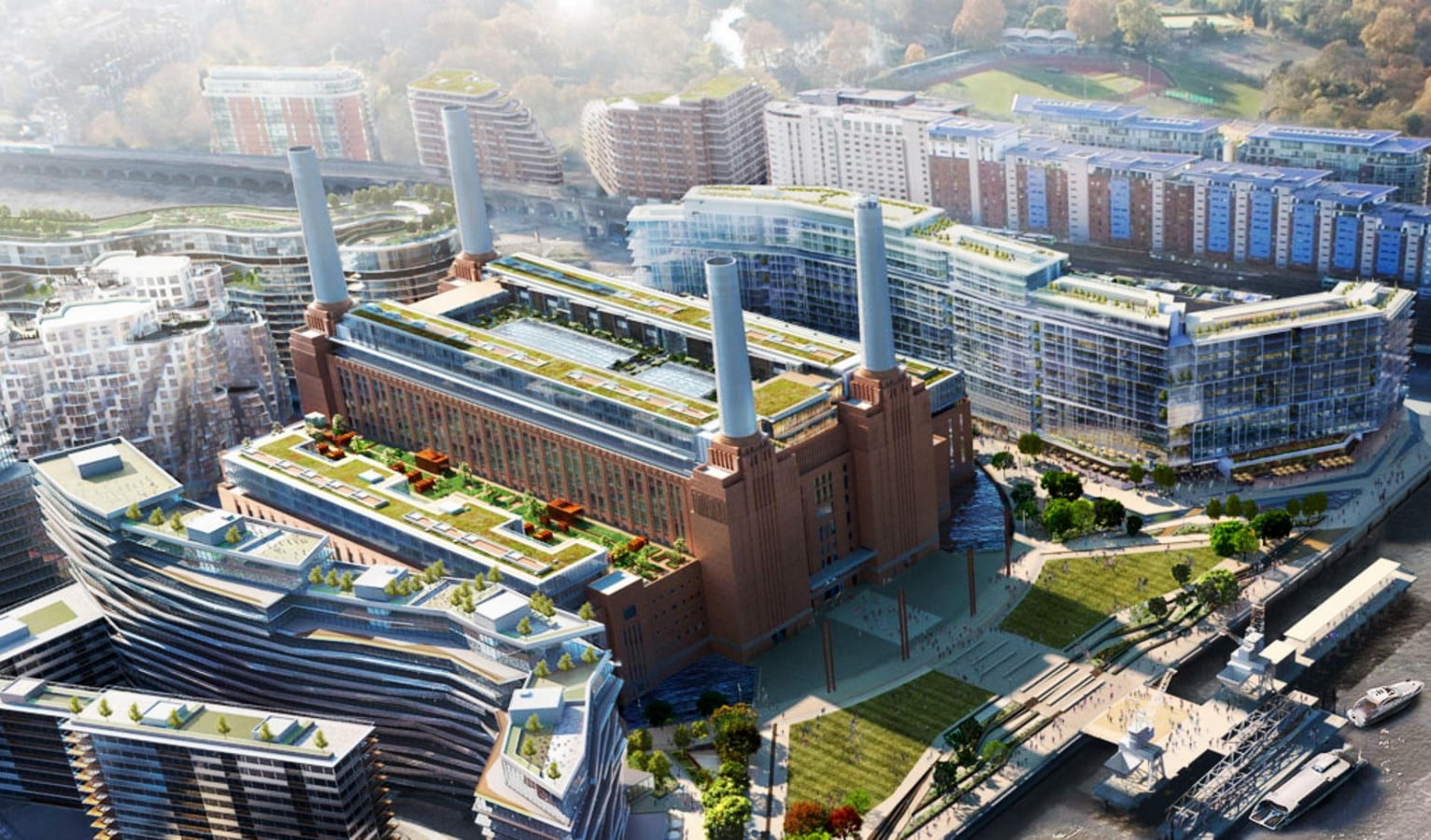 Redeveloped Battersea Power Station and Nine Elms Region_©2022 McBains