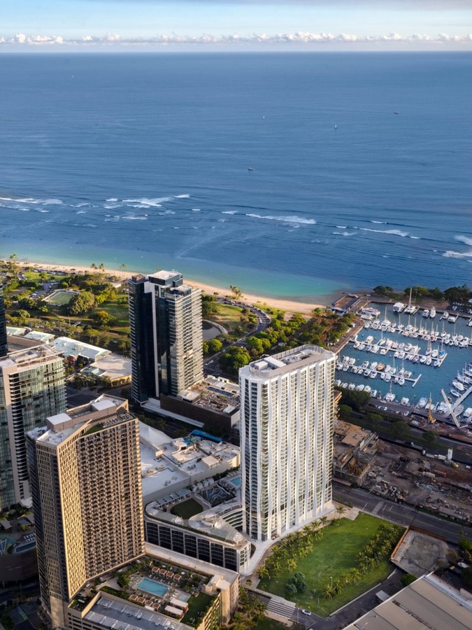 Hawaii skyscraper with sugar cane-informed facade completed by Studio Gang - Sheet2