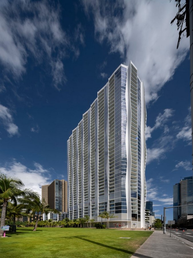 Hawaii skyscraper with sugar cane-informed facade completed by Studio Gang - Sheet6