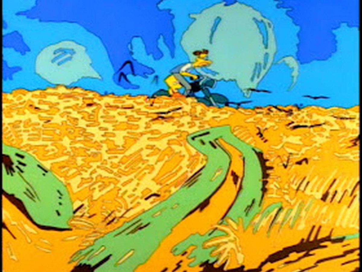 The Simpsons' version of Claude Monet's Wheatfield with Crows _©Art Fervour